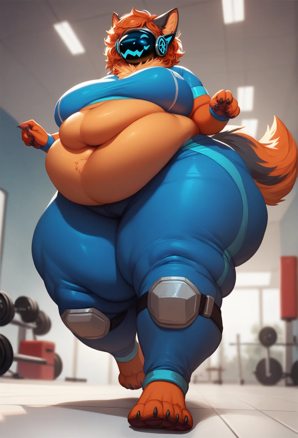 (masterpiece, best quality, a small bunny boy standing in a gym, femboy, ((hyper thighs)), fat, wide hips, hyper hips, hyper ass, small bulge, sporty clothes, tight yoga pants, huge ass, bottom-heavy, golden fur, fat, fatfur, furry, feminine man, feminine boy, bunny, rabbit, large eyes, purple eyes, ((droopy ears,)), cute, short, hair fringe, flat chest, masculine chest, golden hair,:1.3), crisp vibrant detailed soft painterly digital art, volumetric lighting, natural lighting, realistic lighting, vibrant colors, crisp oil painting, painterly realism, depth of field, subtle soft details, vivid, fresh, striking, by chunie, by darkgem, by honovy, by zaush, by anhes, by puinkey, by caraid, by dagasi, by taranfiddler, by atey ghailan, by MilletGustave, by Curbet, Charlie Bowater, lol art