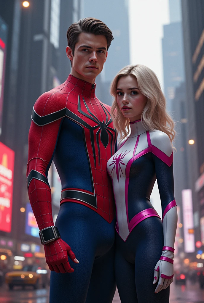 <lora:spider_gwen:1> (((huge breasts))), SPIDER-GWEN, BODYSUIT, WEARING SPIDER GWEN COSTUME