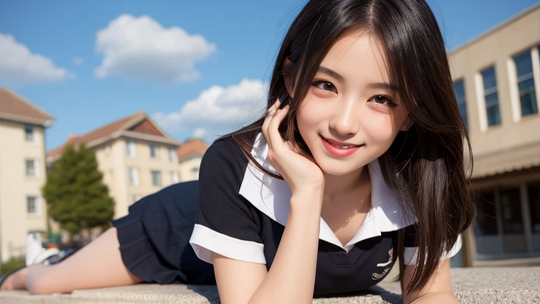 ((Perfect Anatomy:1.3)、(Complete Hand:1.3)、(:1.3)、Realistic、RAW Photos、Tabletop、highest quality、High resolution、Delicate and beautiful、Perfect Face、Beautiful details、Fair skin、Real human skin、pores、((Thin legs))、(Black Hair), スーパースリムなスレンダーbeautiful girl, (Navy blue short skirt、下Half BodyFull nudity、Short sleeveの白シャツ、Show me your ears、Naked girls photoshoot、Full nudity, Cute face, close, Half Body, It was a race, Gardenia, beautiful girl, , Thighs, Short sleeve, Station platform、 Looking at the audience, No makeup, (Big smile), Film Grain, chromatic aberration, Sharp focus, Face Light, Bright lighting, 10 generations, Detailed face, Background Blur, (Dark red tie:1.1)、((((((12-year-old girl))))))、((((((12才のFull nudity女子高生)))))、Tight waist、Embarrassing pose、Shy and nervous girl、 Sad face