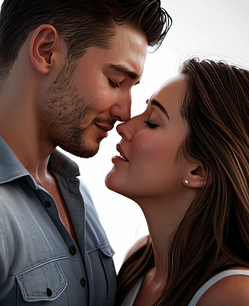 Actress Anna Kendrick and Male Version of actress Brittany Snow are kissing. Anna grabs Male Brittany doesn't wear clothes.