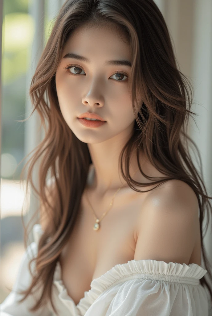 1Girl, Best Quality, Photorealistic: 1.37, Ultra High Resolution, Masterpiece, Outdoors, Detailed Eyes, Nice Eye Makeup, Real Skin, Perfect Anatomy, Long Hair, (Pure Eros Face_v1:0.8), Detailed Face, Nude, Full Length Body Full Length Body, Topless, Photorealistic, Night Time