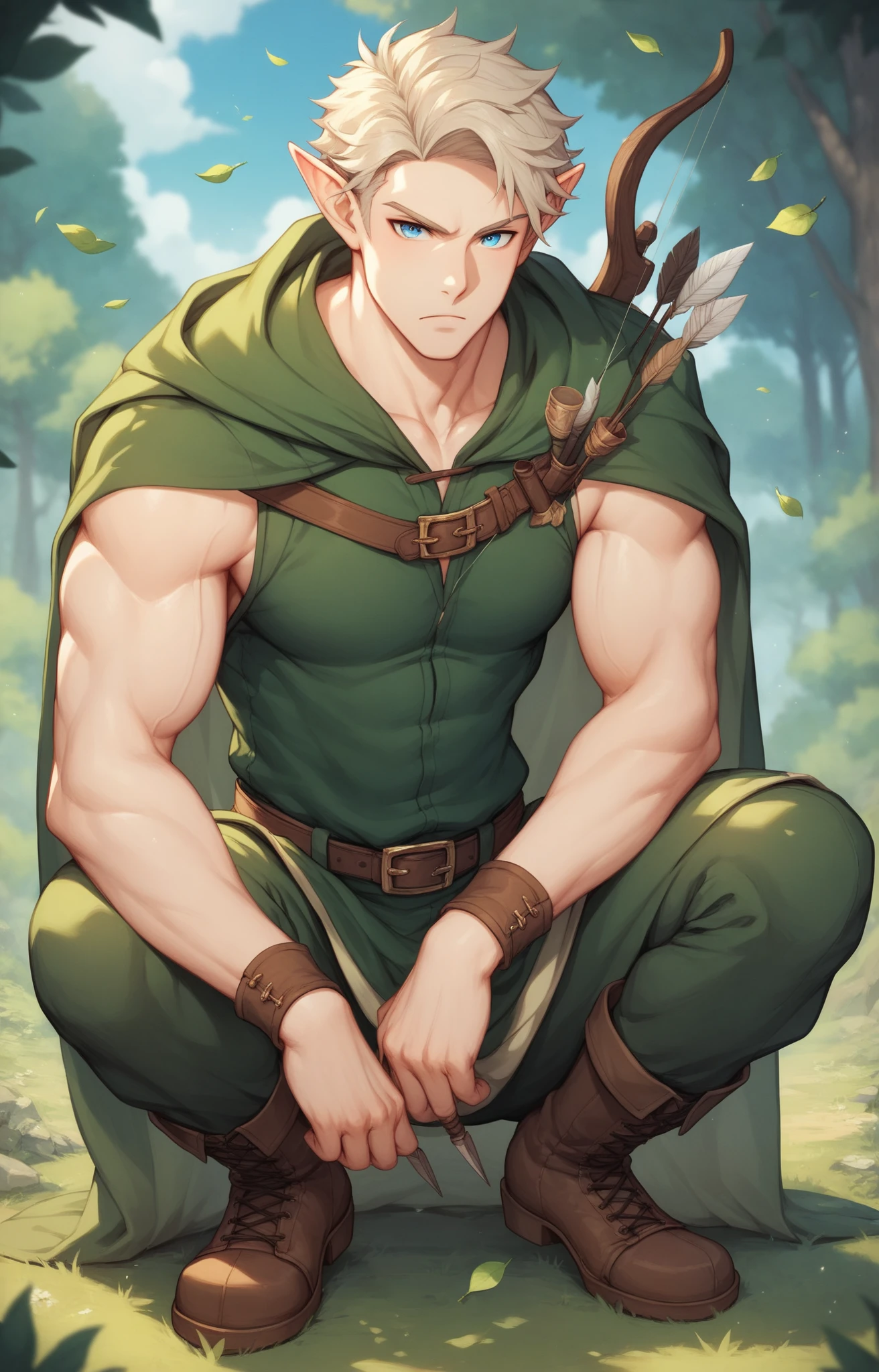 ((Naughty and adventurous  Robin hood wearing lewd erotic clothes and tight leggings showing his dick bulge line:)),  ((dick inside spandex leggings:0.3 )), gangbang, (robin hood inspired setting), NSFW, hentai, porn, ((inspired by Robin Hood: Men in Tights movie)), ((tights kink)), ((bouncing bulge)), ((huge erection inside his leggings pantyhose)), ((showcasing his thick thighs in tights)), ((friction inside his tights)), ((adventurous Robin hood running in forests from bandits)),