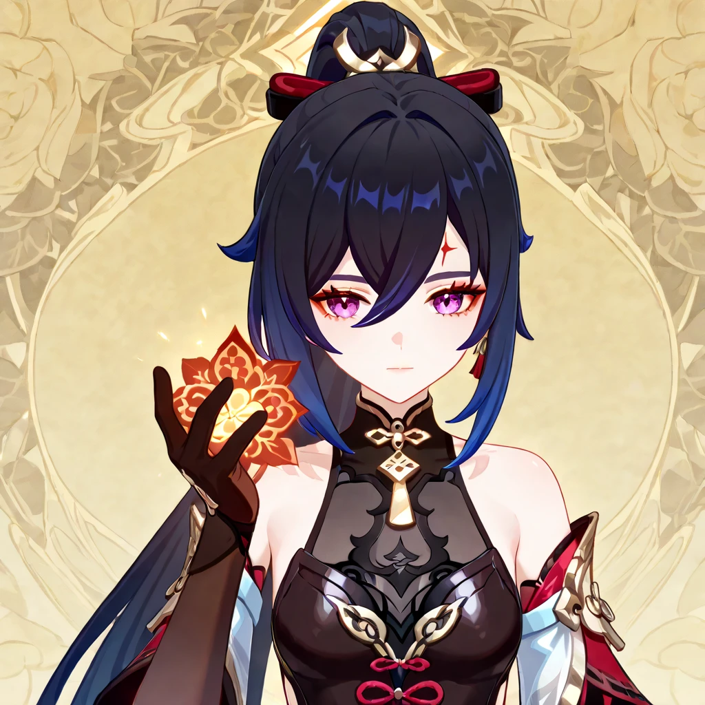 NSFW,hutao\(genshin\),(China dress:1.5),Cleavage,(Perfect hands),(Perfect Anatomy),(masterpiece),(highest quality),Embarrassed,blush,Feeling embarrassed,restaurant