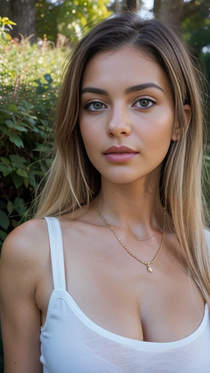 1girl 16 year old, solo, long hair, big breasts, looking at viewer, blonde hair, brown eyes, jewelry, full body, necklace, lips, realistic, nose, realistic, high detail, 4k photo, high detail, perfect anatomy, perfect symmetry, soft lights, nice butt, realisticlying,blonde hair, hdr,Extremely high image quality,Cinematic footage, close up photograph of face, lifelike texture, rich colors, skin texture, HD