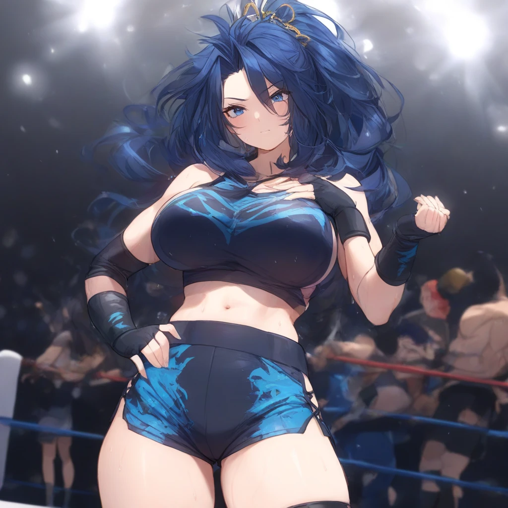 ((( uma mulher em um ringue de boxe, in floor, pose de boxe, dynamic movement, 1 menino, crowd of people looking))), olhos lindos, garota linda, pele com alto detalhe, Olhos de alto detalhe, cabelo com muitos detalhes, high resolution, ultra detalhado, afiar imagem, altamente detalhado, Obra de arte, melhor qualidade, Fotorrealista,
1 garota, cabelo curto, Bracelete, roupa de luta livre, gola alta, marca facial:1.2, pulseira, botas de joelho, estrela dourada no peito