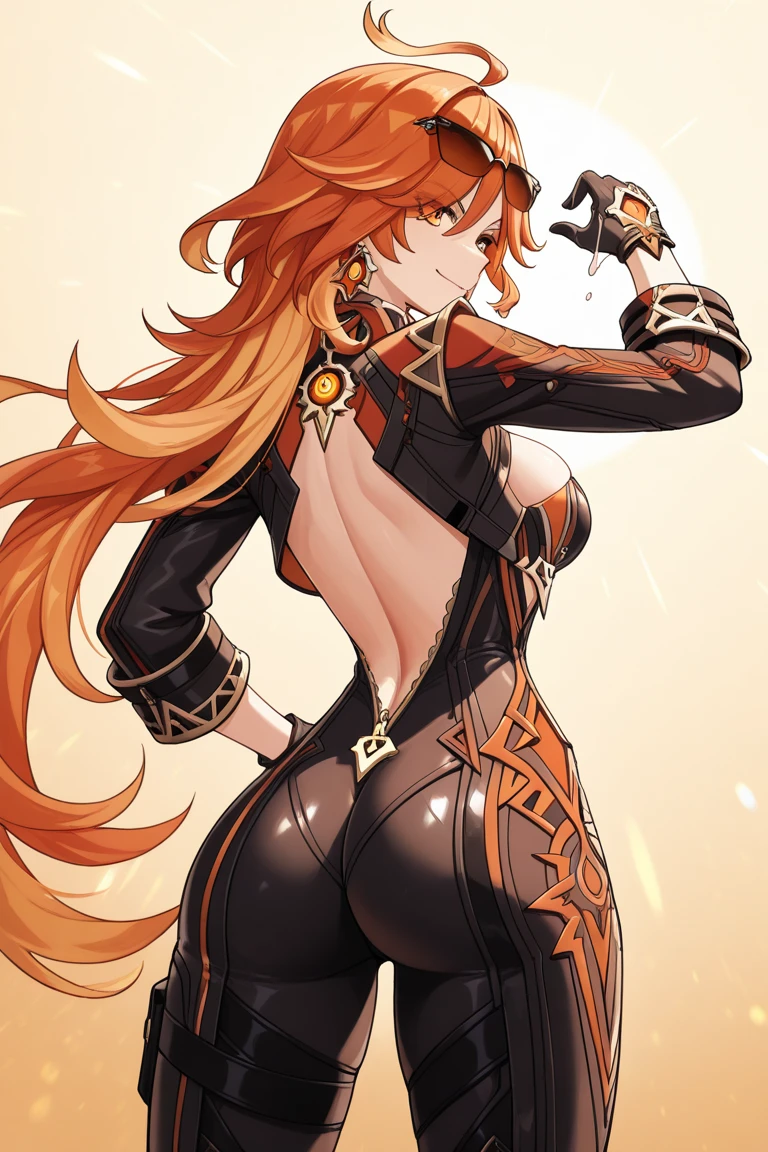 (masterpiece, best_quality, ultra-detailed, immaculate:1.3), epic, illustration, welcoming, 1girl, zeus, blonde hair, Crown Twist, (full body:1), [:sexy costume design:0.2], korean, in  San Francisco, in a barren megacity, bombshell hair, shiny red hair, side ponytail,Gibson Tuck, head tilt
