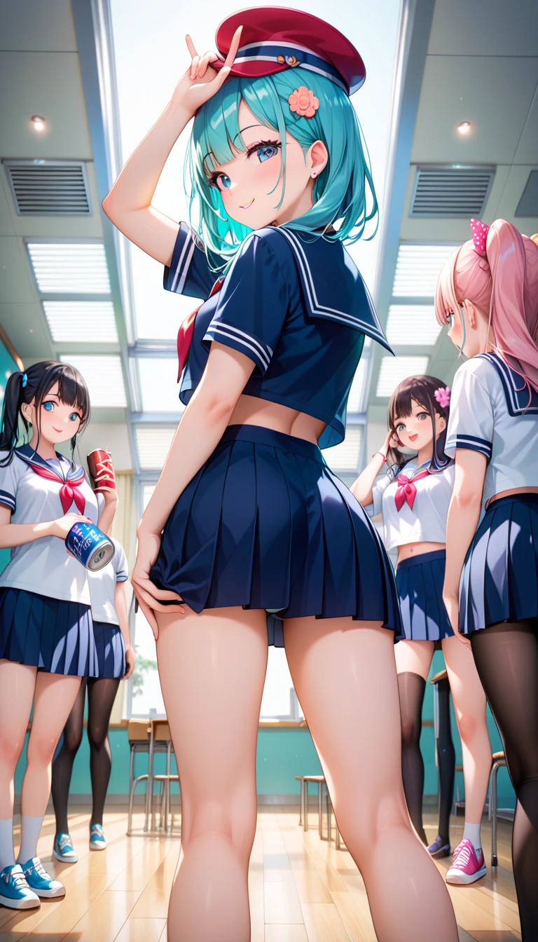 Bishōjo anime style,,,,height１３５Girls under 18cm,10 years old,mini skirt,Penetration Sex,Creampie Sex,Sex-obsessed,Primary school students,Breasts that began to bulge,Hair of any color other than black,Girls&#39; Elementary School,There are only girls,Pulling your arm