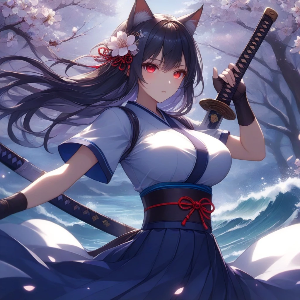  masterpiece, (textured skin), best quality, gorgeous beautiful, (a beautiful girl,wolf ears,wolf tail),detailed clothes,large breasts,narrow waist,, (beautiful face), cinematic lighting, (fantasy anime art ),