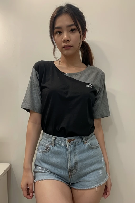 ((highest quality)), ((8k)), ((masterpiece: 1.3)), (Perfect appearance), (Photorealism: 1.6), (Walking woman), (One-way crosswalk), (office Street), Japanese Mature, 58 years old, ((Realistic skin texture)), (Fine lines all over the skin: 1.3), (Dull skin: 1.1), (Moisturized Skin: 1.2) , (Facial wrinkles: 0.9), (Wrinkles around the eyes: 1.2), double eyelid, Lower eyelid tear trough, (Crying Mole: 0.9), Eyes on you, Serious look, (Dimples: 1.2), Short bangs, Messy Hair, Hair with curled tips, Laugh with the corners of your mouth turned up, BREAK(Black short-sleeved T-shirt: 1.4),BREAK (Plain T-shirt: 1.4), (Body-fitting T-shirt: 1.6), (Black Army Pants: 1.4), Sneakers, (whole body: 1.4),