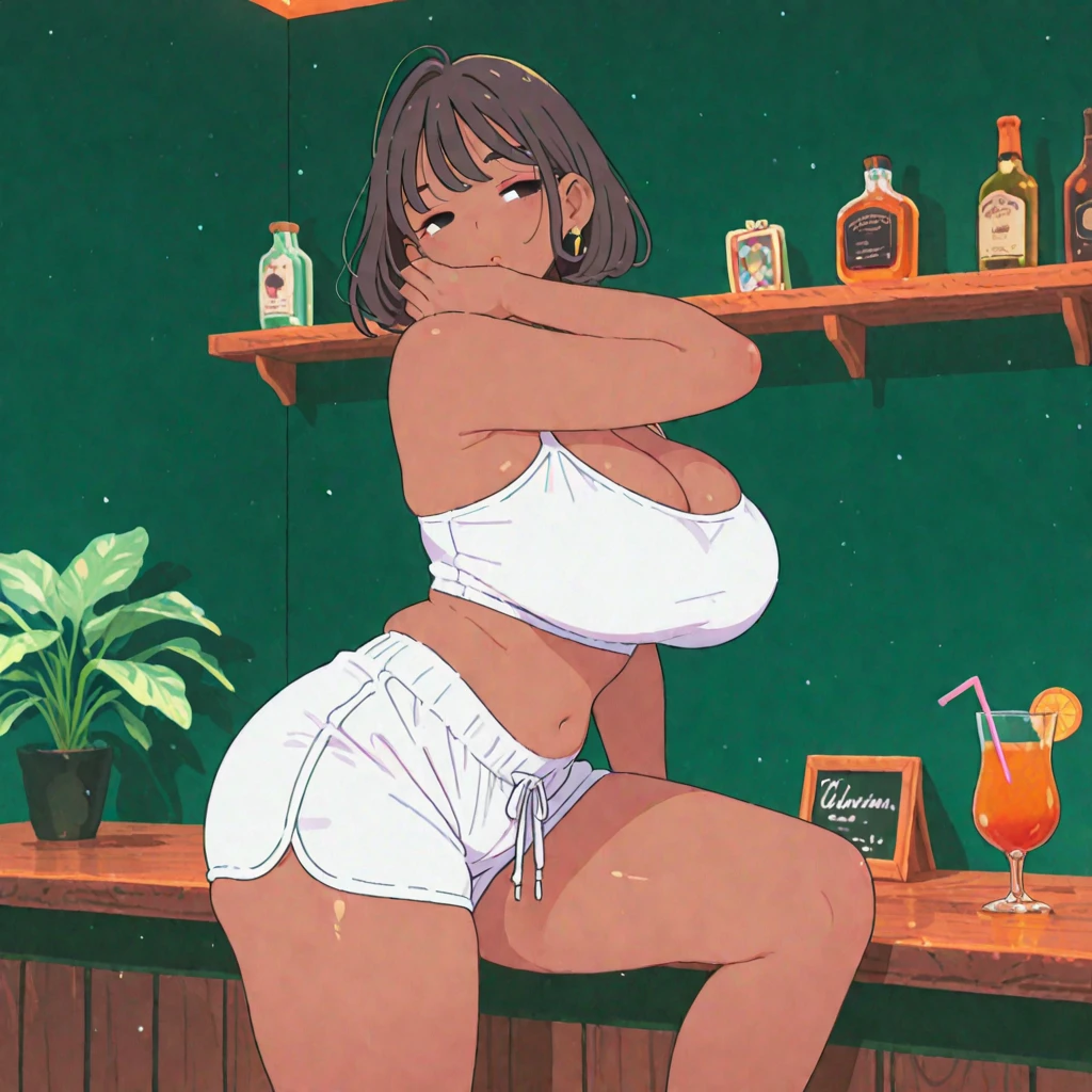 bikini, bottom heavy, dark skin, dark-skinned female, dumptruck ass, female, fridge, huge ass, latina, solo, that ass was fat, nemona, nemona from pokemon,