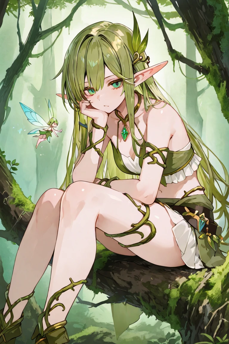 ((best quality)), ((masterpiece)), (detailed), 1girl, off-shoulder sweater, little tribal,(((little ,small))),(round face),(little chest),(big forhead:1.2),(beautiful big eyes:1.3),extremely detailed cute anime face, (((flat chest))),((((long twin braids,tight braids,long braid,braided hair,long hime cut,colored inner hair)))),intricate eyes,beautiful detailed eyes,symmetrical eyes,((((lustrous skin:1.5,bright skin: 1.5,shiny skin,very shiny skin,shiny body,Reflective skin)))),(((detailed face))),beautiful detailed lips,(nsfw)), ((loincloth upskirt)),(tribal clothes,style),(tribal clothing),((wet clothes,)), dynamic pose,looking at viewer, (((embarrassed))),(horrified expression),highres,(best quality),(ultra detailed,extremely detailed),perfect face details, ((masterpiece:1.4, best quality))+, (ultra detailed)+, long twintails, (white thighhighs), cute girl,blue clothes, (flat chest:1.3), 1 fairy girl, off-shoulder sweater, a fairy, fairy girl, winged pixie girl, girl fairy, various different types of insect wings, small breasts (flat chest:1.3), NSFW,tentacle-like vines, Covered with tentacles, encoiled by tentacles, Tentacles around the body, many tentacles, captured by tentacles, bound by tentacles, trapped by tentacles, Fine details,Tentacled,Tied with tentacles, roaming tentacles, drooling,Crying,horrified expression, panic, fight for survival, helplessness, Detailed body,Full limbs,NSFW, being pulled into a flower, wild environment, jungle, terrifying floral environment, horrific nature, predatory flora, fairy catcher, fairy trapper, fairy catcher plant, tentacle-like vines, fairy trapper-plant, fairy catcher flower, tentacle-like vines, fairy trapper-flower inspired by carnivorous plants; a plant occupying the equivelant evolutionary niche as a spider would