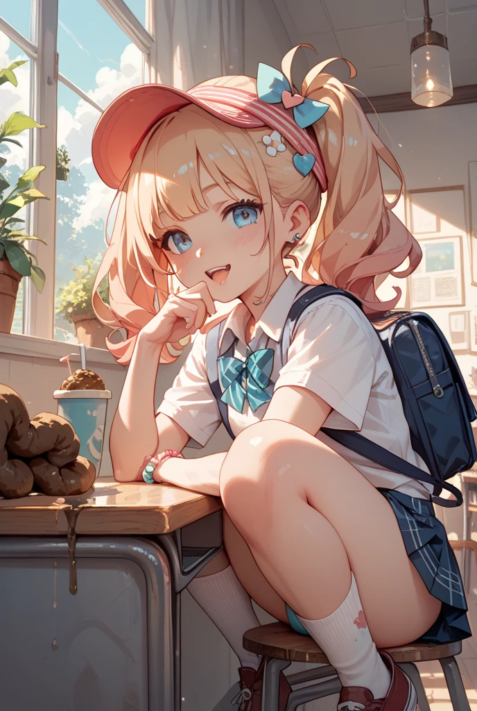 little_girl,cute_loli_, diabellze, blue eyes, blonde hair, purple hair, multicolored hair, sexy, school uniform, cute, legs