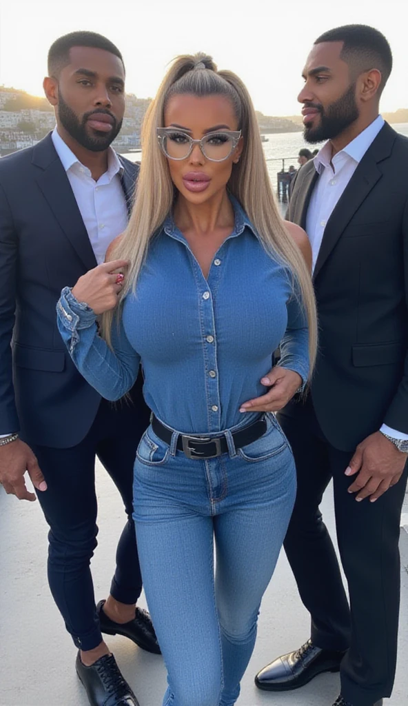 black shirt, (big giant enormous oversized massive huge colossal:1.5), (gigantic sagging breasts:1.5), (very long hair:1.25), wavy hair