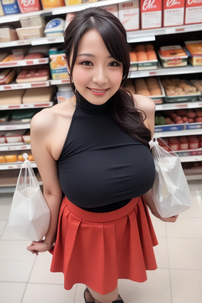 highest quality, masterpiece, Ultra-high resolution, (Realistic:1.4), ((Erect nipples)),RAW Photos, One girl, Most popular Japanese idols, (At the bakery, Looking happily at the many pieces of bread, At the bakery楽しい時間を過ごす), Mr.々Details of different types of bread, Tight clothing, A very cute smile like the most famous Japanese idol, Perfect Proportions, Very cute face like the most famous Japanese idol, ((Very beautiful big black eyes)), Very beautiful short black hair, Detailed bakery