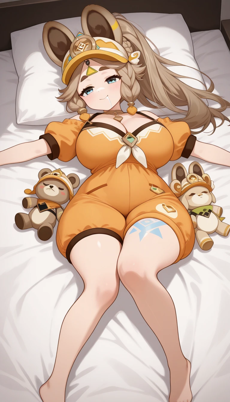 1woman, Pregnant goddess, bunny girl, black bodysuit, fishnet leggings, fishnet top, wavy brown hair, bunny ears