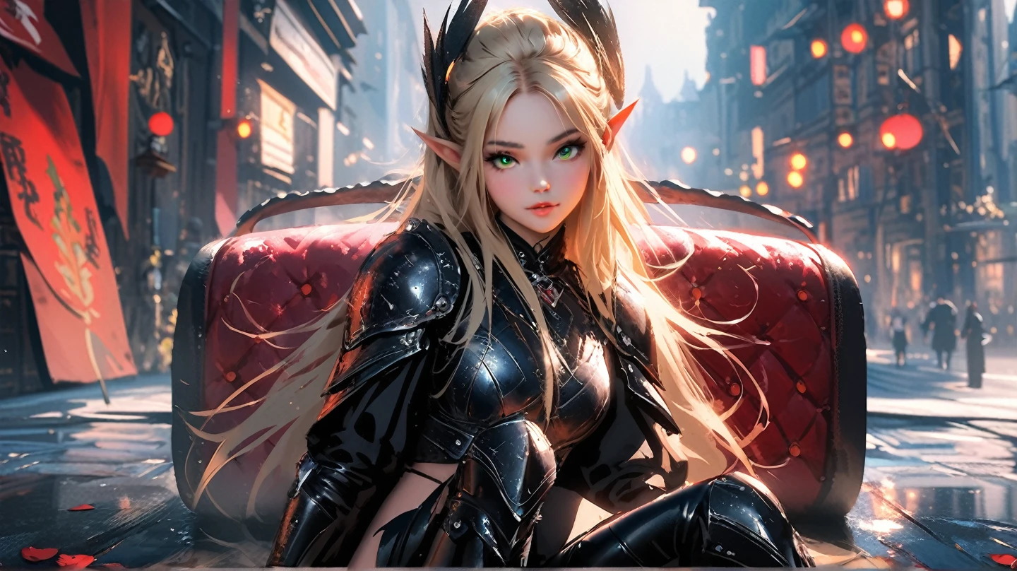 arafed woman with pink hair and a sword in front of a castle, 2. 5 d CGI Anime Fantasy Artwork, ig model | Artgerm, cushart krenz key art feminine, par Yang J, Stunning character art, Ruan Jia et Artgerm, Artgerm sur ArtStation pixiv, fantasy art style