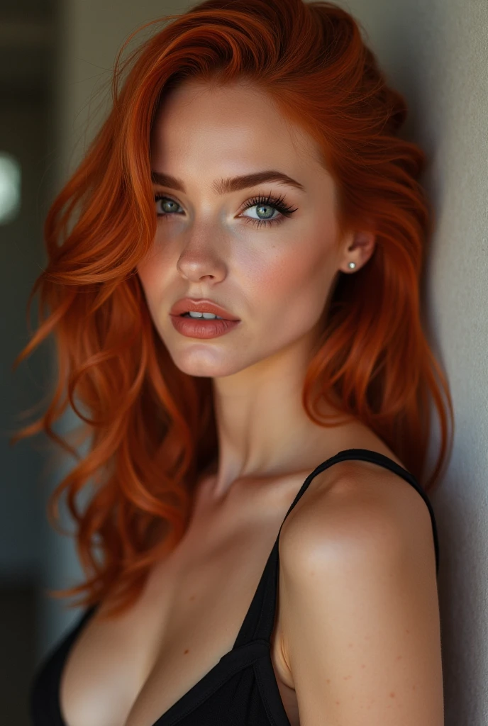 (Realistic photo of a beautiful woman, full body picture, 35 years old, grey eyes, full full lips, red hair, long curly hair, curls, big boobs, tanned skin, jewellery, realistic, soft lighting, professional photography, photorealistic, detailed, RAW, sharp focus, ultra-high resolution, best quality, masterpiece, (best quality, high-resolution, ultra-detailed:1. 2), HDR, bright colours, sexy, earrings, gym