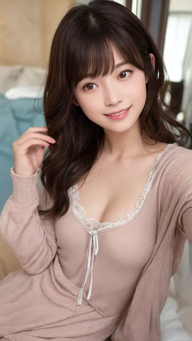 One Girl、Idol、Close-up、clavicle、picture、movie、Depth of written boundary、sleeping face、Modeled、window、View your viewers、Cleavage,camisole,smile