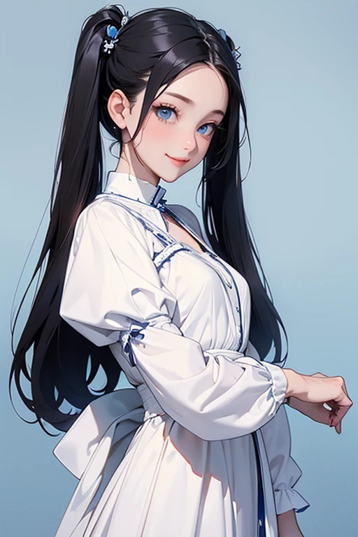 (masterpiece、最高quality、最高quality、Official Art、Beautiful and beautiful:1.2)、(One girl:1.3)Hatsune Miku、Twin tails,Big Breasts,quality\(8k,非常に精細なCGユニットのwallpaper, masterpiece,High resolution,top-quality,top-quality real texture skin,Surreal,Increase the resolution,RAW Photos,最高quality,Very detailed,wallpaper,Cinema Lighting,Ray-tracing,Golden Ratio\), break ,alone,1 Female\(cute,cute,Small ,smile,Hair is floating,hair color dark blue,Long Hair,Eye color is dark blue,Big eyes,White Ao Dai,chest,Are standing,Dynamic Angle,Long Shot\,whole body),background\(outside,field\),[Browsing Caution:2.0],Long Shot,(Generate anatomically correct hands)