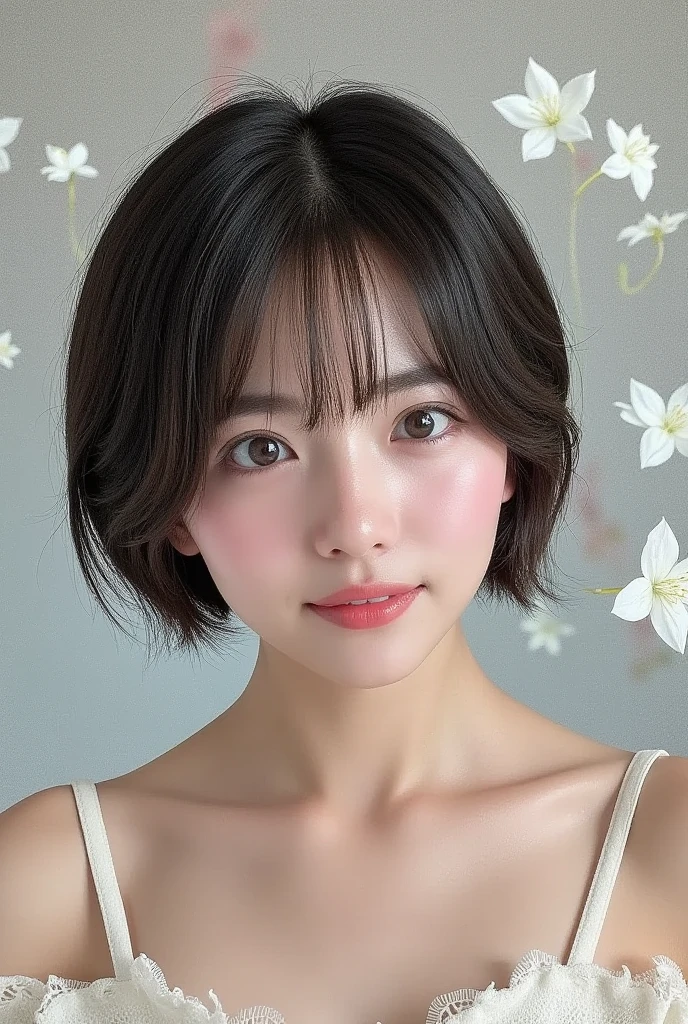 8K Ultra HD、RAWphoto、モデルphoto撮影、 European shoelaces、(masterpiece、best quality、Practical、high resolution、photo:1.3)、closure、focus on、Popular Models、Slim、30 years old adult、Small face、No makeup、short hair、Beautiful dark brown haine eyes、realスキン、(Perfect body)、Sexy hot face、、Sexual Vision、Slim、shirt、Long sleeve、Hide your breasts、Beautiful eyes in every detail、Glossy lips、Small Breasts、Small Breasts、Bust B cup、((Bright Light、Dynamic Lighting、real、超real、 realism、realなディテール、Cruel beauty、Cool pose、Background white、Pure white background
