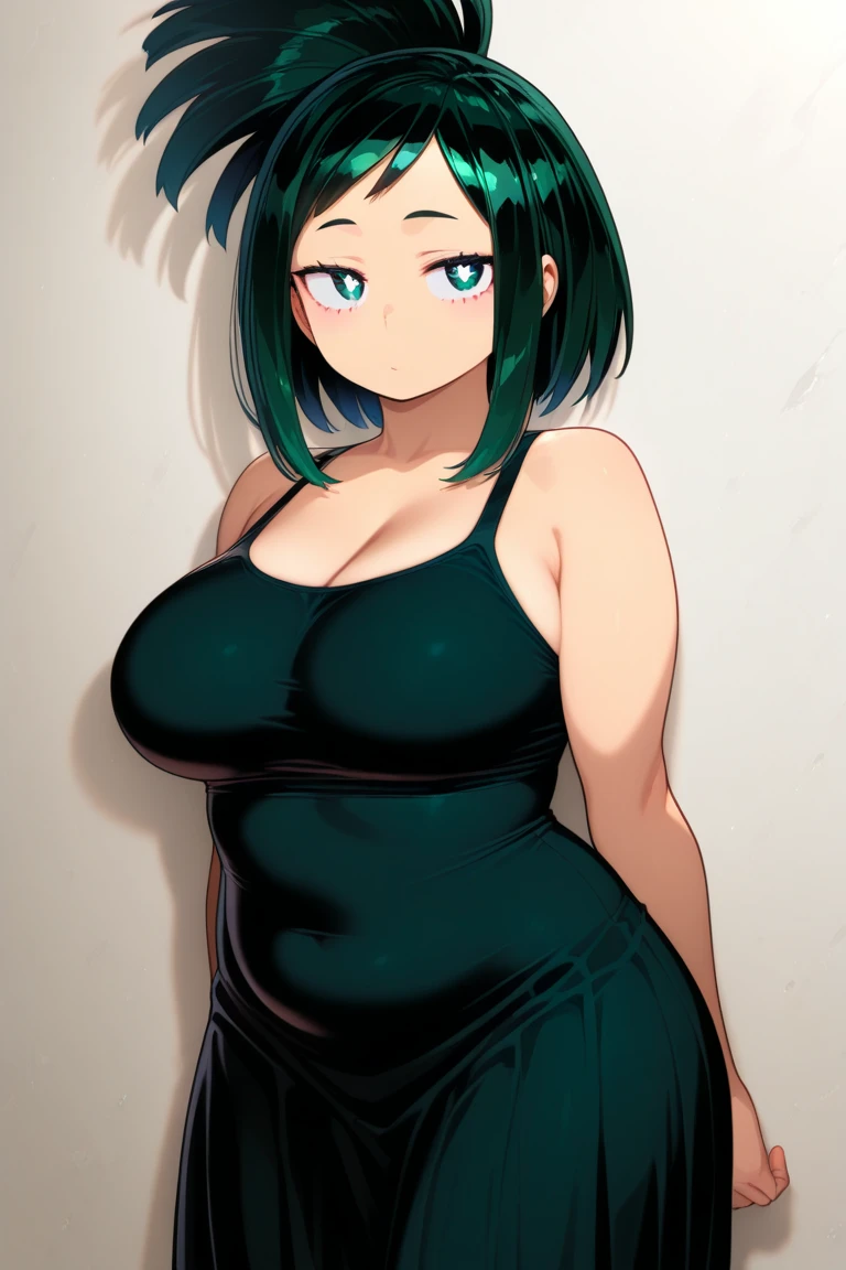 (masterpiece), (best quality),
solo, 1girl, detailed face,
fubuki,  black hair, green hair,dress, looking at viewer, green eyes,green dress,<lora:Fubuki:0.85>