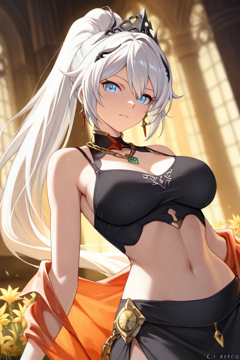 (((Alone))),(((Woman))),(((Thin waist))),(((Average breasts))),(((Light skin))),(((Gray Hair))),(((Serene black eyes))),(((Beautiful face))),(((Wearing tribal clothes)))
