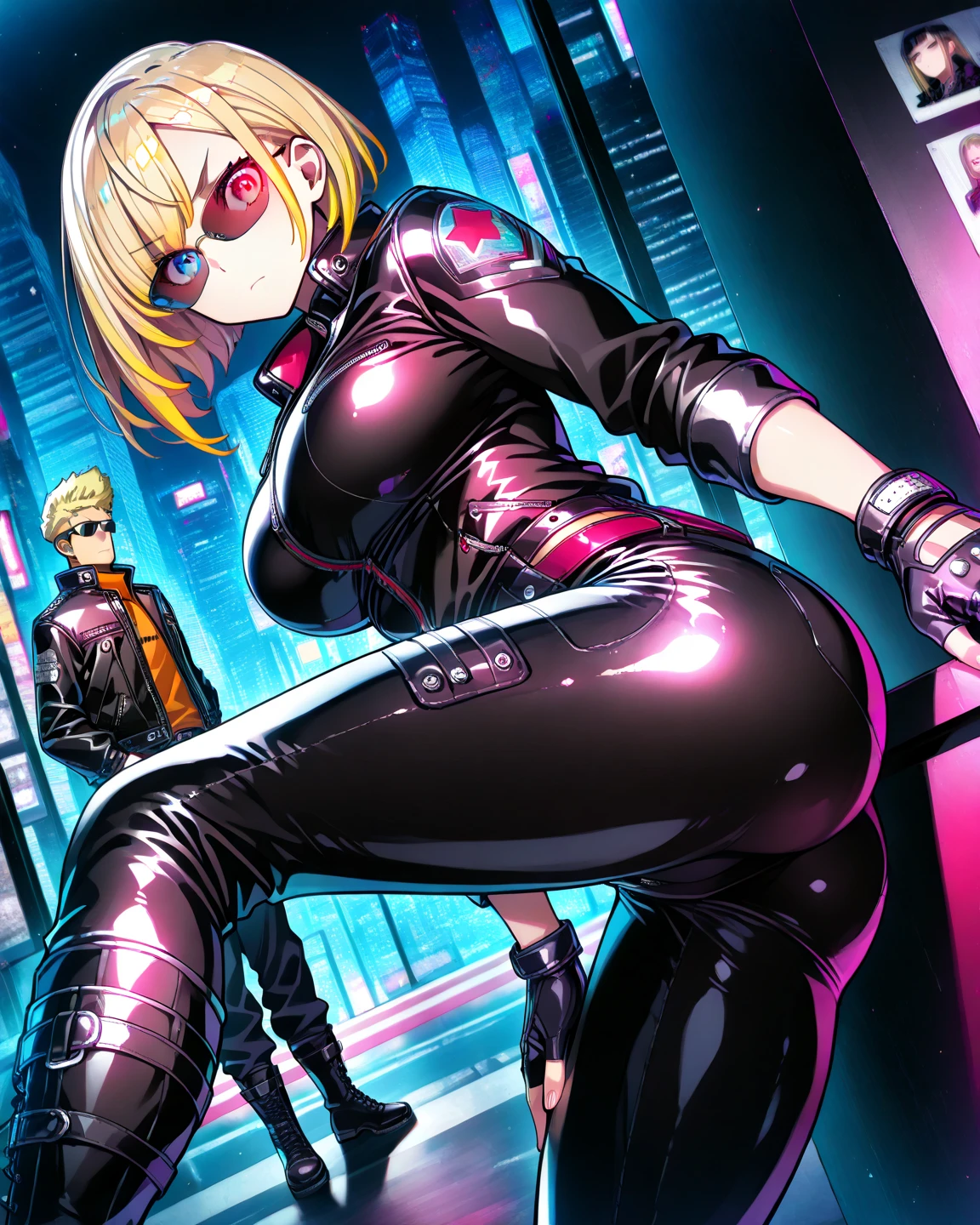 girl, (hotify,digital art,fit,hot body,instagram:1.2),(mecha:1.4), (Medieval,Gaming Room Background:1.4),Muscular,Very Small Breasts,(All Fours),Short Hair,Pageboy,(lavender Topcoat,brown Joggers:1.3),Monster Hunter,Wrist Watch ,(masterpiece,detailed,highres:1.4) <lora:summer:1.0>