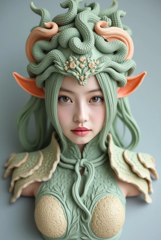 (Daisaku),(Need),(Super meticulous),，Oriental dragon，Japanese ukiyo-e wind god, Thunder God, Thor is good，Raised sexy，爆乳，Oriental face，(Statue of the God of Wind and Thunder, Ukiyo-e sculpture, inspired by Shunkōsai Hokushū, Inspired by Ryūkōsai Jokei, inspired by Kawanabe Kyōsai, Anime figur, sideshow figurines, esao andrews and yoshitaka amano,