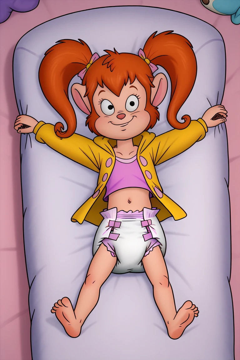 angelicapickles, flat torso, tights, squattin, spread legs 