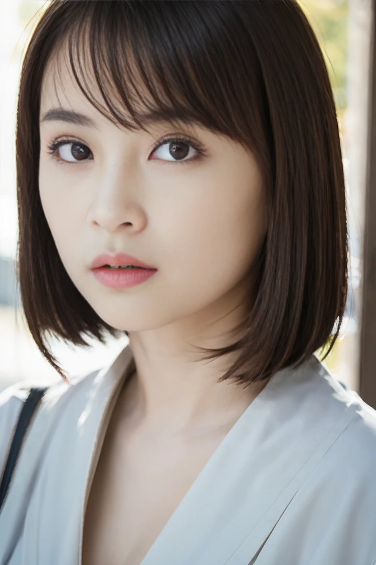 (8k, RAW photos, top quality, masterpiece: 1.2), ultra detailed, super resolution, (real photos: 1.37), portraits, high definition RAW color photos, professional photos, official art, highly detailed CG Unity 8k wallpapers, beautiful Japanese woman, {30|40} years old, highly detailed faces, Highly detailed eyes, highly detailed skin, Highly detailed nose, Highly detailed mouth, Perfect anatomy, Highly detailed background, Highly detailed clothing, One Girl, housewife, realistic body, white skin, radiant skin, slender body, very thin waist, handsome body, brown hair, {short|long} hair, (blunt bangs:1.2), cute face, slight smile, Realistic Face, White shirt, Earrings, Camera Gaze, Cowboy Shot, Standing Figure, Dynamic Lighting,
