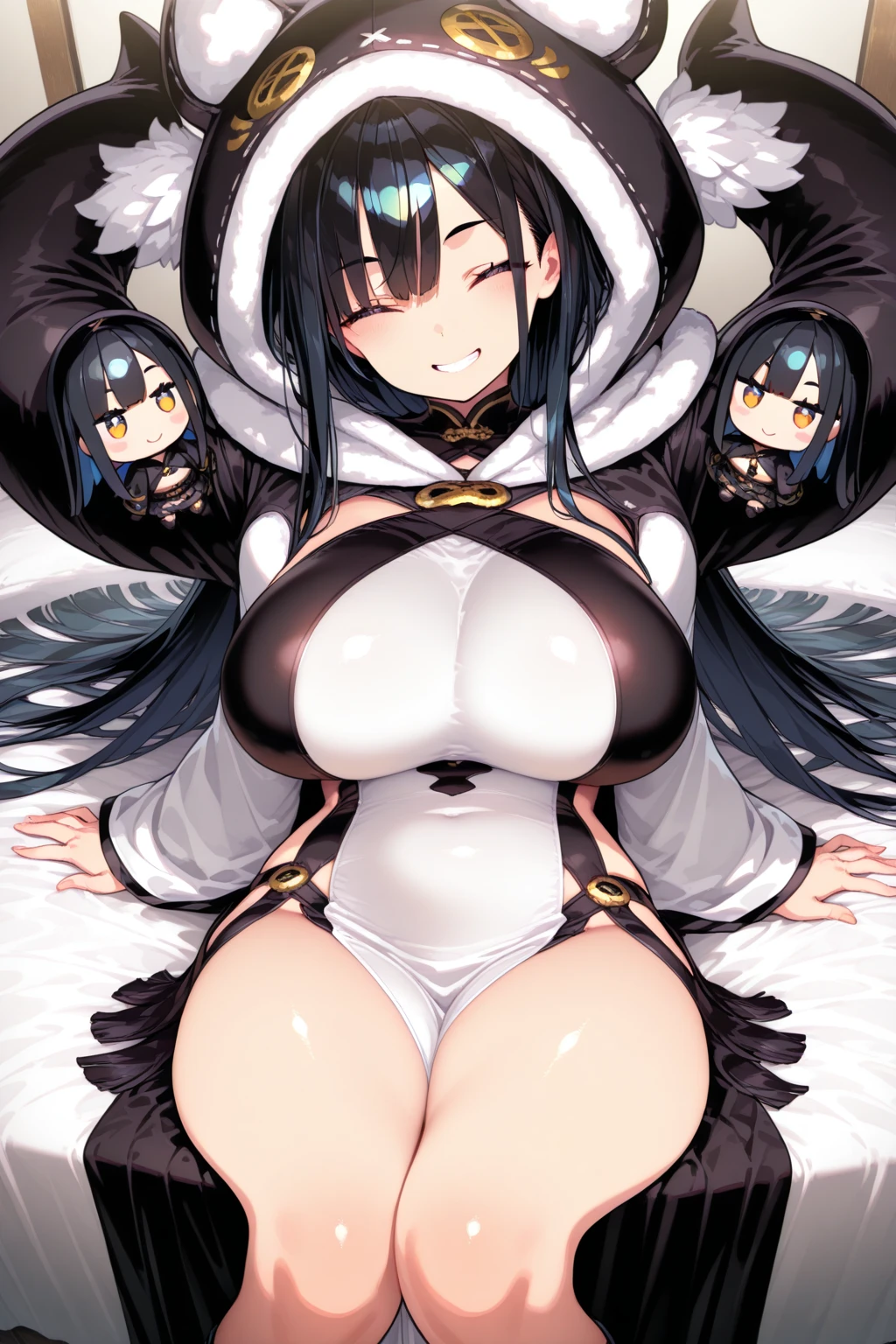 ((Fluffy black sweater:1.5)),((Black garter belt:1.5)),((master piece:1.5)),((best quality:1.5)), ((high resolution:1.5)),(( ultra-detailed:1.5)),((beautiful detailed face:1.0)),((deep detailed eyes:1.0)),((arms up behind:1.5)),((lie down:1.5)),((sleep:1.5)),((sparkling eyes:1.0)),((heart earrings)),((shy:1.2)),((sexy:1.5)),(Spread your legs as far as you can:1.5),(Boldly open your thighs:1.5),(Boldly spread your legs:1.5),(Ordered to open her legs:1.5),((Attractive body:1.5)),((Attractive thighs:1.5)),((立派なBig cat ears:1.5)),((Fluffy black sweater:1.5)),((Black garter belt:1.5)),((Pink areola:1.5)),((Nipples:1.5)),((Magnificent areola:1.5)),((Big areola:1.5)),((Attractive areola:1.5)),((魅力的なLarge areola:1.5)),((Large areola:1.5)),((魅力的な大きいtits:1.5)),((Attractive big breasts:1.5)),((naked!)),((魅力的なLarge areola:1.5)),((ピンク色のLarge areola:1.5)),((nakedの胸!)),((nakedのtits!)),((Huge breasts:1.5)),((Red Eyes:1.5)),(Fluffy cat ears:1.5)),((Big cat ears:1.5)),((Black Hair:1.5)),((tits)),((Fluffy cat ears)),(Black Hairロング),((Messy Hair:1.2)),((Big cat ears:1.5)),(first round),((Huge breasts!)),((Erotic:1.5)),((Eroticい体:1.2)),((Black garter belt:1.5))