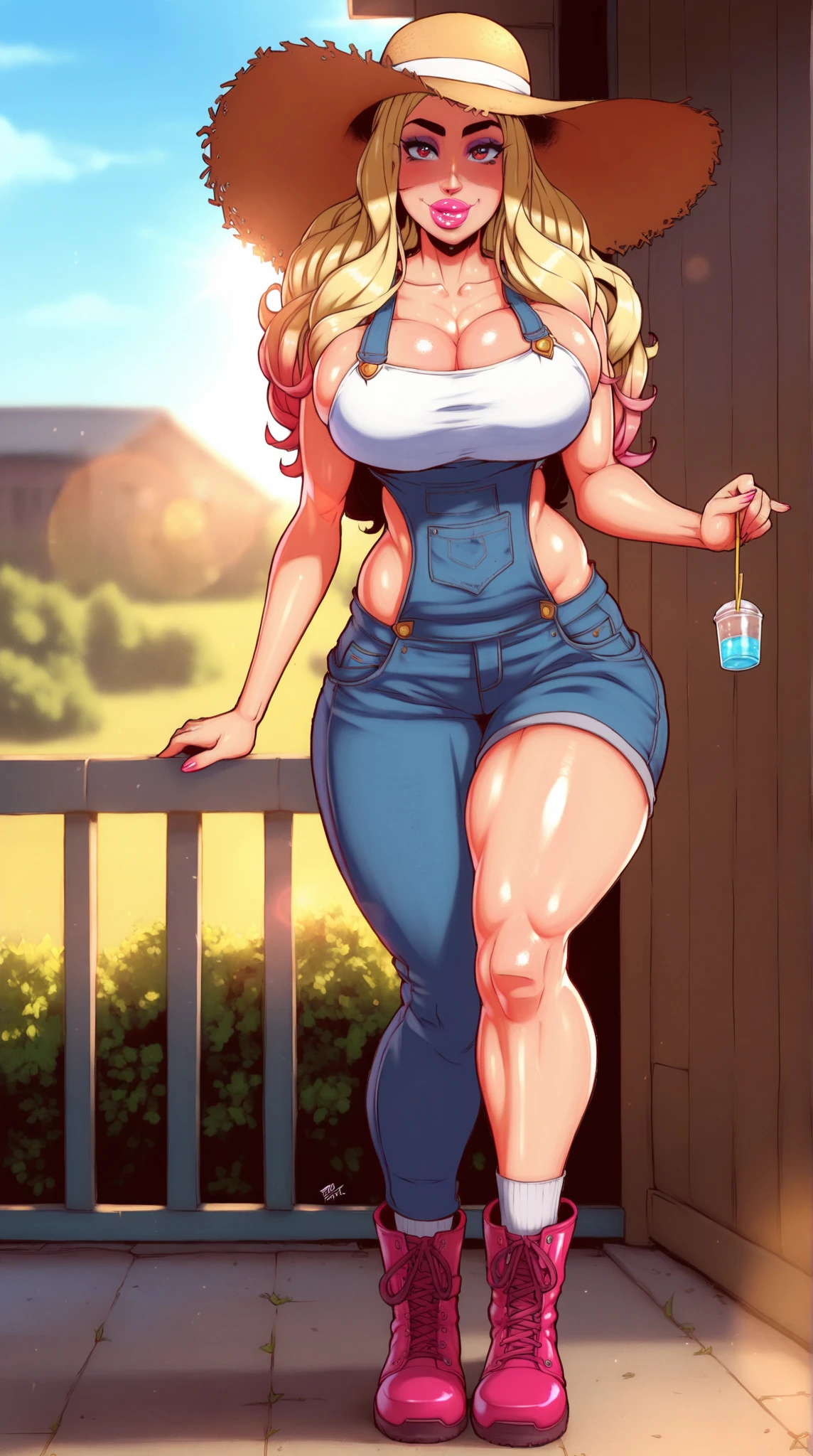1 girl, 30 year old girl, Walking, round breasts, big , wide thighs, thicc, big booty, big ass, In a tight dress, Cartoon, 8K, 4K, HDR