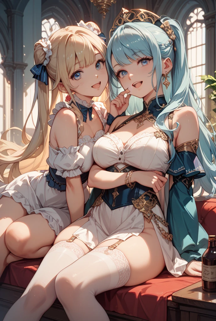 (8k,Super details,best masterpiece,nature,perfect work of art,perfect female figure),two women,sister and sister,sisters,Rainbow hair,perfect face,(huge),Neighbor's Wife,woman hairstyle,elegant wife,mature and exposed,20 years old,fair skin,messy hair,Perfect sexy body,Wear a fitted and sexy tunic dress,Strapless strapless short dress,Hot and sexy secretary,wear glasses,Standing in a spacious conference room,Papers scattered on the ground,Detail background,necklace,perfect eyes,, T-shaped small size,huge的山雀