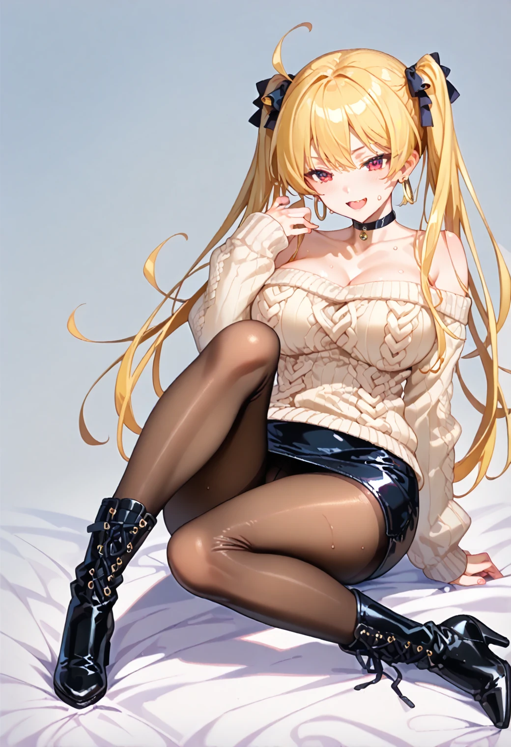 (masterpiece, 최고의 quality) junior,detailed, (beautiful,small breasts), blonde,long hair, side ponytail(tied to the left),Hairpin decoration with gold butterfly, elegant, (fox ears),nine tailed fox tail, red eyeshadow, 금색 eye동자, femur，black pajamas,ruffle pajamas,Bedroom Background,Lying in bed,girl,yandere,Wearing black tights,Wrapping up inside,Open crotch work clear 54% Seat Bot Txt2Img Studio (masterpiece, 최고의 quality),(beautiful_face:1.5),(small_waist),absurd:1.2, Kodak Portrait 400, film grain, blurred background, bokeh:1.2, lens flare, (vibrant_color:1.2),professional photography,(masterpiece:1.0),(best_quality:1.0), ultra high resolution,4K,매우 detailed, photography, 8 thousand, HDR,(chaste_big_eye:1.0),(light_laugh:0.3), official art,매우 detailed CG Unity 8k 벽지, perfect lighting,fancy, bright_front_face_lighting,looking at viewer,(Focus on her face),beautiful Finger,beautiful 긴 legs,beautiful body,beautiful Nose,beautiful character design, perfect eye, perfect face,완벽한 균형 junior,detailed, (beautiful,small breasts), blonde,long hair, side ponytail(tied to the left),Hair band decoration with gold butterfly, elegant, (fox ears),nine tailed fox tail, red eyeshadow, 금색 eye동자, femur，black pajamas,ruffle pajamas,Bedroom Background,Lying in bed,girl,yandere,Wearing black tights,cum in pussy,spred pussy,cum drip