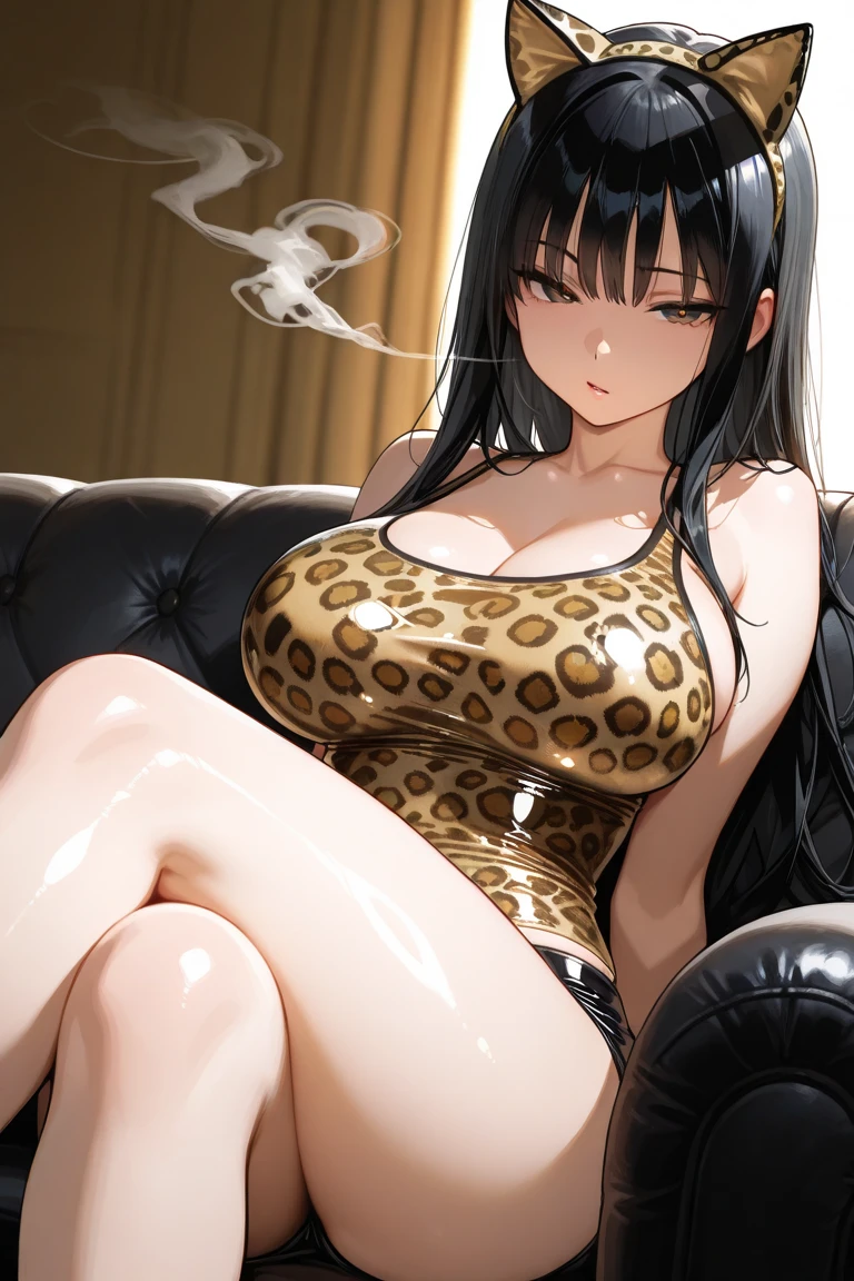 vagina,NUDE,Large Breasts,high resolution,High resolution,Woman leopard pose,Cat ear,forward leaning posture,With penis,hold penis between chest,Have pubic hair,Oiled body,Sweat,Big Breasts,Pointed nipples,Sweat in the cleavage,Sticking out tongue,Drooling,Tiger's ass,Tiger's Tail,Bright and transparent,Black Hair,picture quality 8k,