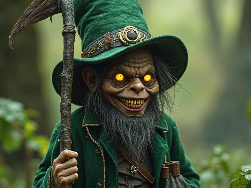 Cartoon of a man with a hat and a green face, alligator shaman, archwizzard in a hat, um pirata goblin, design de personagem monstro, Orc fundido com videiras, Estilo Rato Fink, Lagarto, Criatura da loucura, retrato verde do duende, medium portrait of a goblin, Retrato de um Duende, monstro feio, arte do lagarto, Bebia goblin fantasia