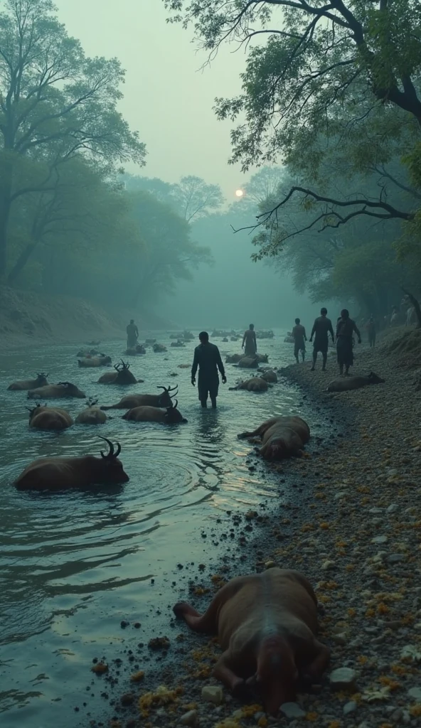 (Large shot, best quality, full body, 4K, 8K, high definition, masterpiece : 1.2), very detailed, (realistic, realistic : 1.37), waiter, , shepherd's hat in thick fog : 1.5 A goat in his arms Peeking out from behind the trees, there are 2 women swimming on the river and wearing transparent robes. He looks at them intently, with desire, and with a wonderful feeling. His face is very detailed, his pose is dynamic.
On the river, 2 women swimming, legs in the water, having fun, 2 women, wet clothes, long wet hair, colorful, bright and warm colors, lighting
