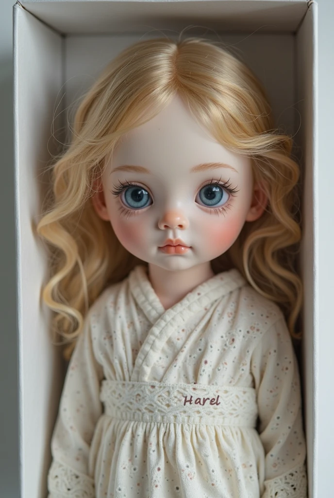Very cute face、girl、Fluffy long hair、Natural Blonde Hair、Blue Eyes、Heart Pupil、Summer outfit、