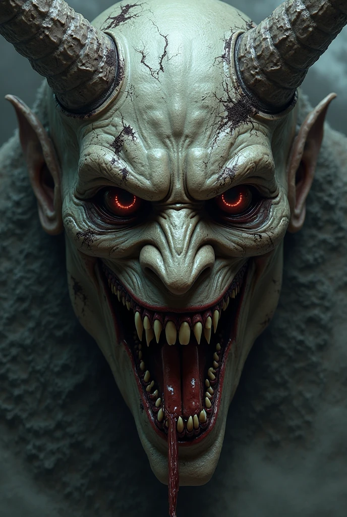 Picture of a deformed face demon