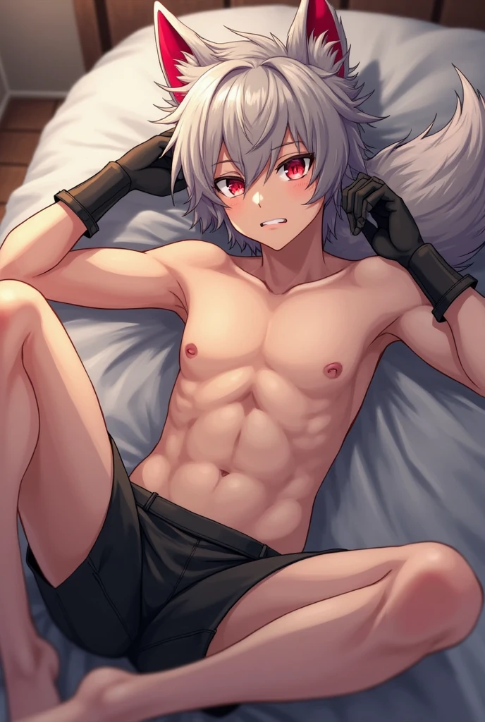 全naked,naked,exposed,blush,muscular,macho,big cock,Pectoral muscle,black hair,Handsome guy,male,sullen,spread legs,big penis,big cock,big penis,brown skin,golden eyes,white hair,wolf ears,white hair.gray hair,all back hair,center parted bangs,Handsome guy,brown skin,dark skin,white liquid,blush,flushing,drenched in sweat