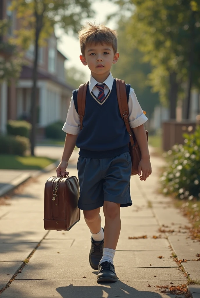 A 1940s boy in a park ((in the style of "OMITB"))