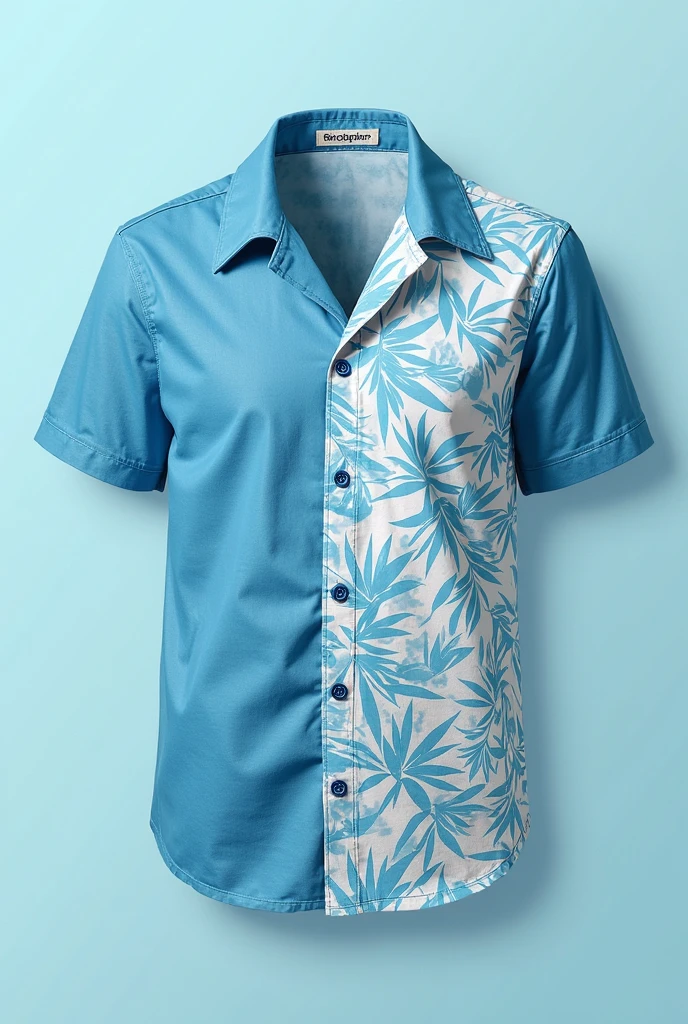 Hawaiana shirt which marijuana leafs all over it florescent orangebackground 