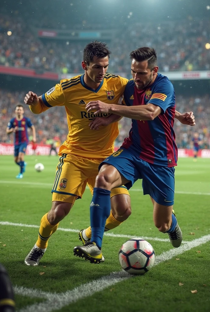 A YouTube Thumbnail ( 16:9 ) Where Antony Jersey No. 21 Shutting Up Ronaldo Jersey no. 7 and Messi Jersey No.10