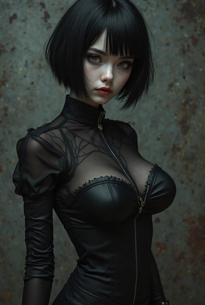 nsfw、(high quality: 1.3), Cinematic shots, masterpiece, (Sharp focus: 1.5), (Realistic: 1.3), Medium size portrait ((Big Breasts)) (Beautiful young vampire woman, Pale skin, Gothic, Still proud、Brave, Straight black short bob hair, Dark look, Detailed lace design、Wearing a very detailed dark tunic, Dark atmosphere, Sculpting shapes with chiaroscuro), that&#39;night, (Very detailed肌), (Detailed face),  Detailed Background, Dim lighting, dusk lighting, Volumetric lighting, Intricate details, Ultra-high resolution,Very beautiful woman、Slender women、(Detailed face)、Realistic Skin、((Delicate photo))，(少女masterpieceRAW写真詳細:1.25), (最high quality:1.6), (Ultra-high resolution:1.5), (Realistic:1.75),8k resolution, ,50mm,Absurd, Very detailed,Cinema Lighting、