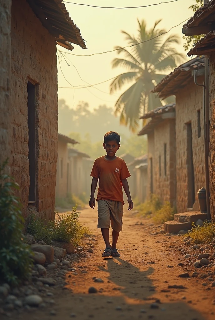 boy surving newspaper in village of age 5 to 6 years