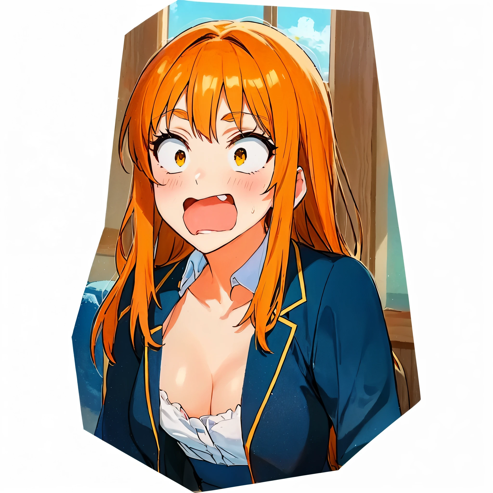 (Highest quality, 4K, 8k, High resolution, masterpiece:1.2), Very detailed, Picturesque, Animated Photography, Photo Animation:1.37)、Japanese schoolgirl、(Red Hair)、(Long Hair)、(yellow star hair ornament)、(Bare, overalls:1.3),large breast,Black choker、Ecstasy face、Sweat、Are crying、vapor、trembling、Nakano May