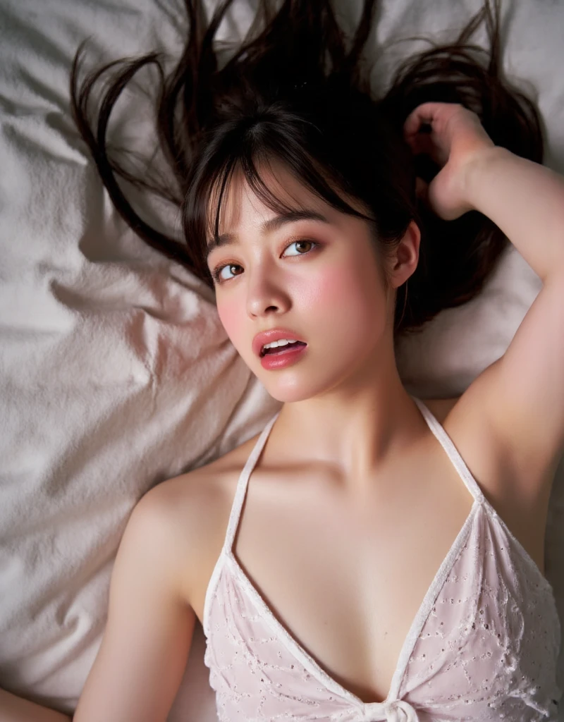 Megumin,
kono subarashii sekai ni shukufuku wo!,8k, RAW Portrait (Japanese women),masterpiece、(photoRealistic:1.2)、Realistic, Ultra-high resolution, highest quality, Real Life Photos , Body Type、Baby Face、
((((1 girl:1.5)))), (((Girl lying on her back on the bed in the bedroom:1.4)))、((sleep in one'return:1.3))、(Cute Face:1.3)、日本の1 girl,((Japanese Girls))、((Real Girls)),,Slender body、 Body Type、Red costume、
Big beautiful detailed eyes, Black Hair,(Written boundary depth:1.3)、 ((Dark brown eyes:1.2))、(Real skin texture:1.3)、(Immersive atmosphere:0.8、Chiaroscuro:1.2) 、(Look Viewer:1.3)、((Embarrassing))、((Red cheeks:1.3))、((From belowの天井:1.2))、(Are crying:1.2)、((((She's wearing very small black panties))))、((Panty shot))、((A woman rolling up her skirt))、((From below:1.4))、((Crotch close-up:1.85))、((Panty shot))、The most beautiful woman in the world、The most beautiful woman in the world、((Spread your legs out to the side:1.4))、(Nipples are visible、Showing off nipples)、((Female genitalia is visible、Showing female genitalia))