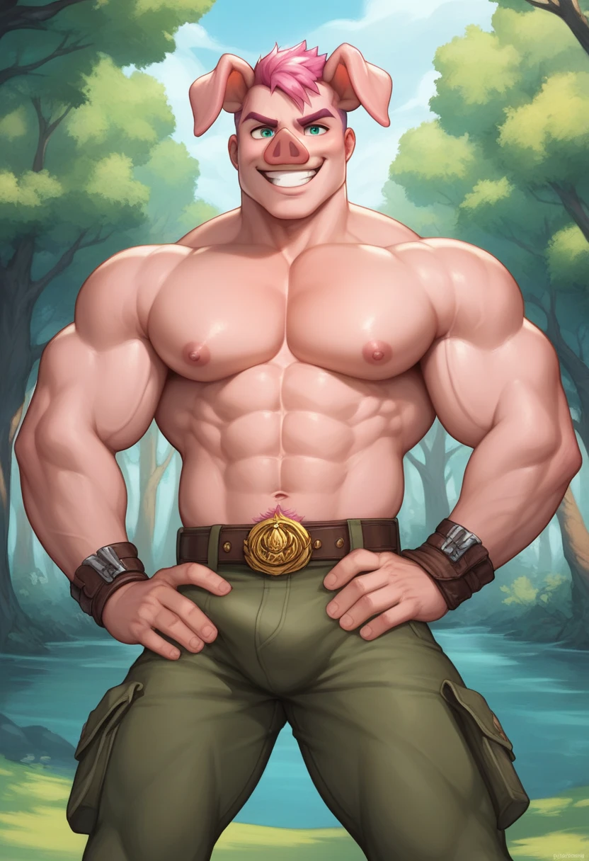 gaston_disney, solo, black hair, 1boy, male focus, upper body focus, close up, belt, muscular, crossed arms, red shirt, hairy chest, outside, landscape, village, sky, daylight, athletic physique, slender, no body hair, wearing nothing, completely naked , Realistic, fully naked, nude, perfect , male , correct male scrotum, perfect scrotum, male structure, correct male genitelia, huge and veiny male genitelia, hard male genitalia, erect male genitalia,