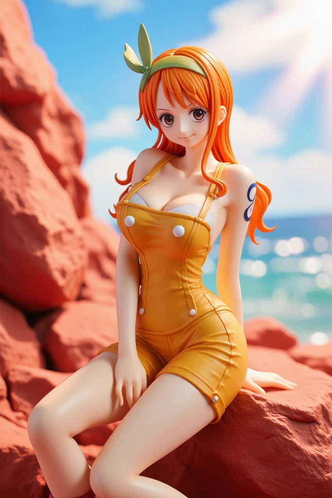(share)、Open your legs towards the viewer、cute 1 girl, highest quality、ウルトラ - High resolution、High resolution、Highly detailed CG、8k unit wallpaper、、beautiful and fine eyes,big breasts、colorful hair,biomechanics ,((circuitry )),(Metallic High Neck One Piece Swimsuit)、(((One piece swimsuit with lines)))、No sleeve、black skin、(full body shot)、(Sweating body:1.3)、 open your mouth, blush, Sweat,please be shy、