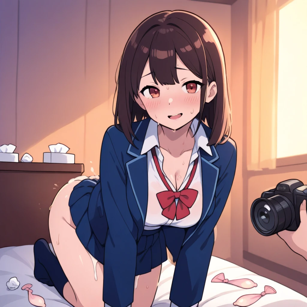 (unity 8k wallpape),(best quality),(high resolution),(ultra-detailed),(perfect anatomy),(beautiful detailed eyes),(Two middle-aged men and a girl),break,Japanese girl,18-year-old,Black Hair,Sailor suit,(open leg:1.8),Don't hide your pussy,Massage your own breasts,Inserting a dildo into pussy,ecstasy,pussy focus,break,Middle-aged men watching girls,Shooting with a camera,